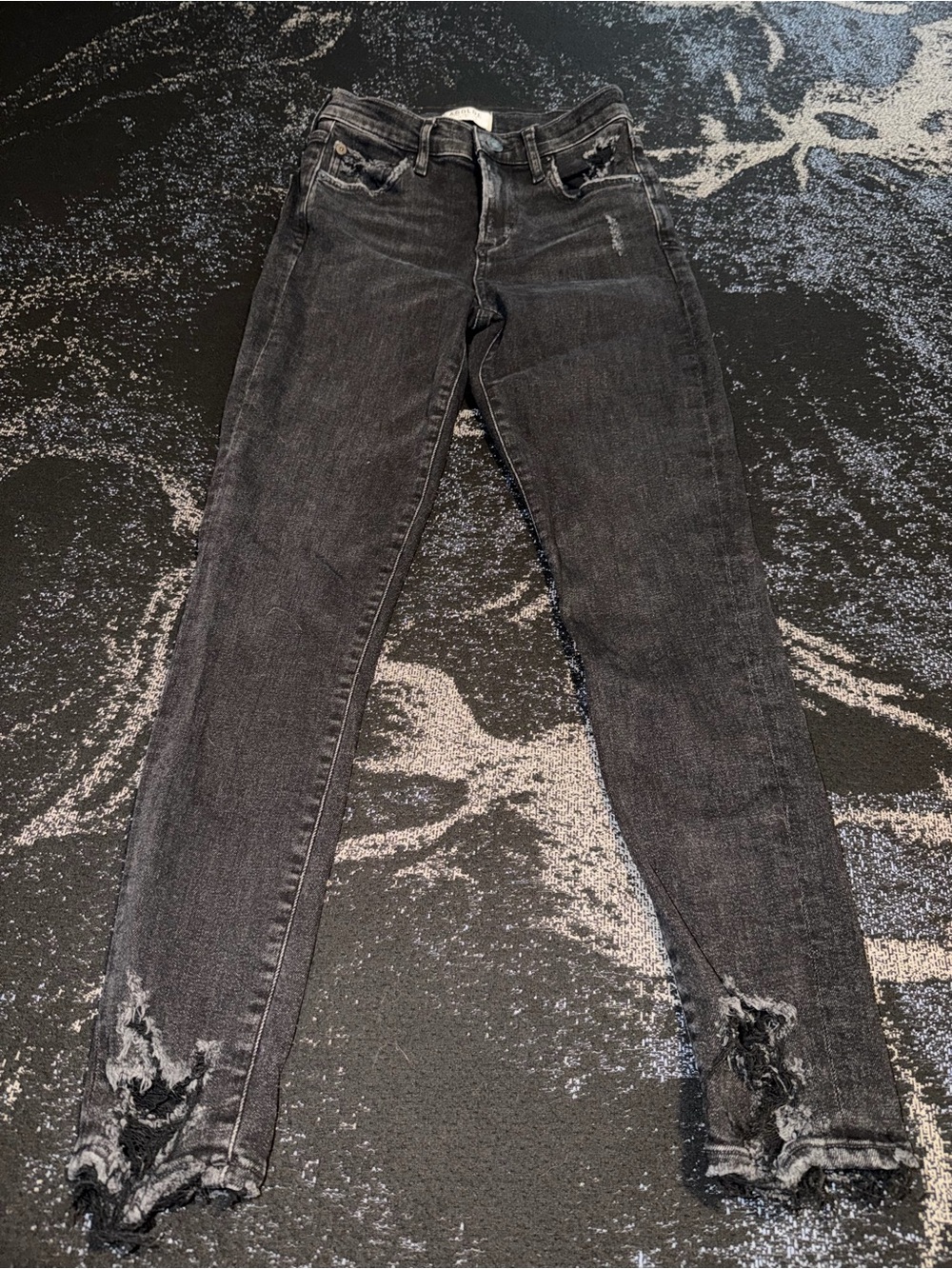 Agolde Black Distressed Skinny Jeans